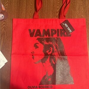 Hot Topic Vampire Graphic Red Tote